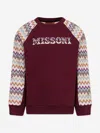 Missoni Boys Zigzag Logo Sweatshirt In Burgundy