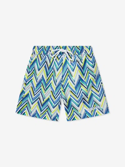 Missoni Babies' Boys Zigzag Swim Shorts In Blue