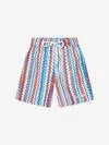 Missoni Teen Boys Blue Zigzag Swim Shorts In Blue