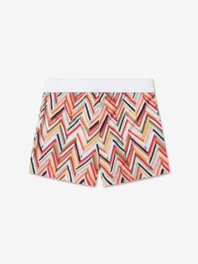 Missoni Kids' Zig-zag Print Swim Shorts In Multicoloured