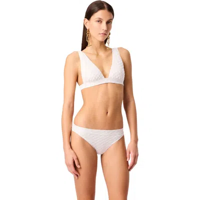 Missoni Bralette Bikini In Lamé Viscose With Raschel Workmanship In White