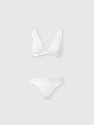 MISSONI Bralette bikini in lamé viscose with raschel workmanship