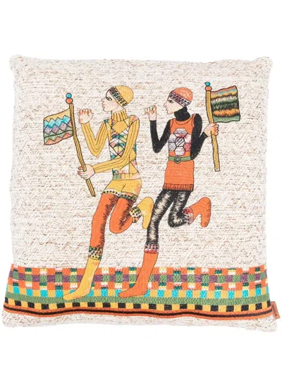 Missoni Britney Embroidered Cushion In White