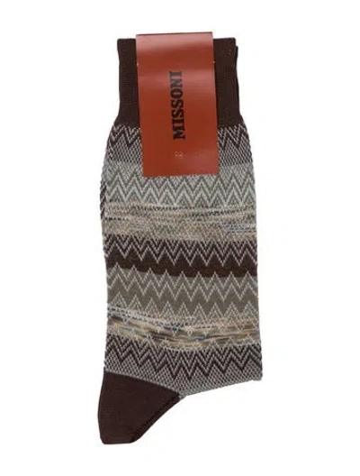 Pre-owned Missoni Brown Patterned Socks