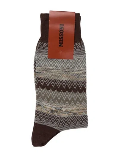 Pre-owned Missoni Brown Patterned Socks