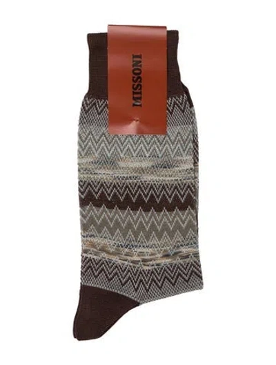 Pre-owned Missoni Brown Patterned Socks