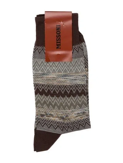 Pre-owned Missoni Brown Patterned Socks