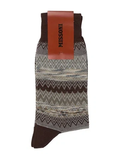 Pre-owned Missoni Brown Patterned Socks