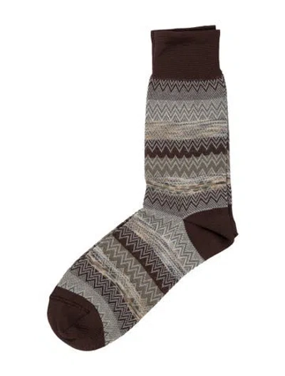 Pre-owned Missoni Brown Patterned Socks