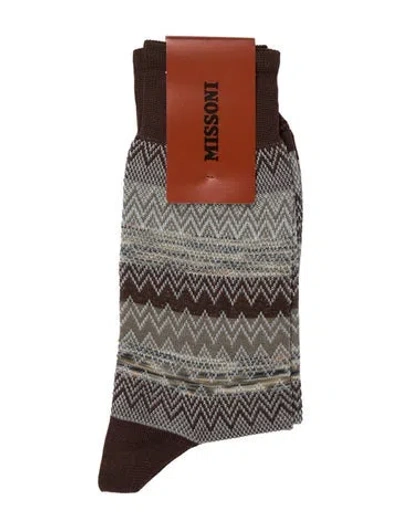 Pre-owned Missoni Brown Patterned Socks