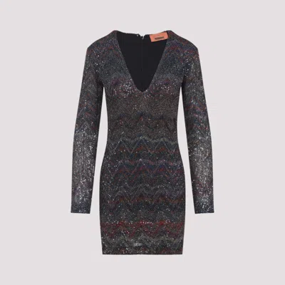 Missoni Sequin Embellished V-neck Mini Dress In Multi