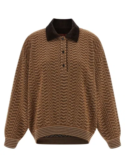 MISSONI BROWN ZIGZAG SWEATER