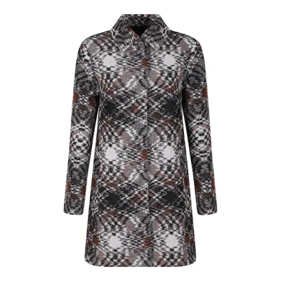 Missoni Brown/black Wool-blend Coat In Multi