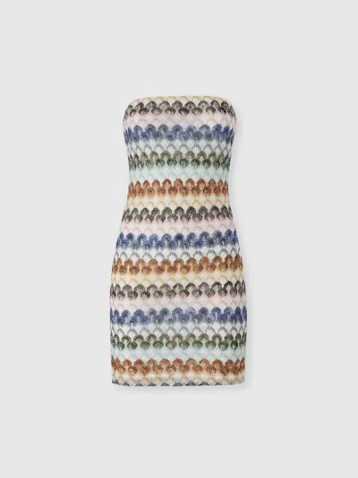 Missoni Bustier Mini Dress With Lace Motif In Multi