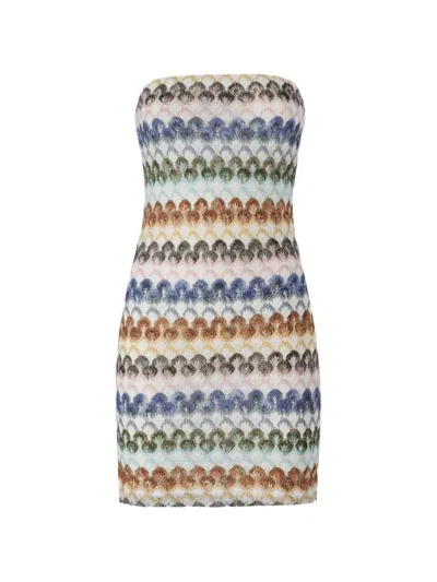 Missoni Bustier Mini Dress With Lace Motif In Multi
