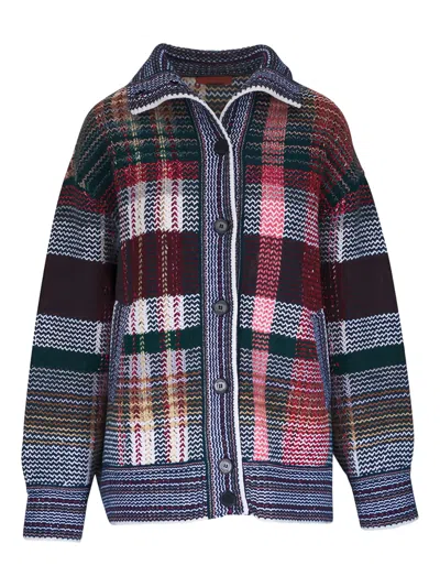 Missoni Button-fastening Cardigan In Blue