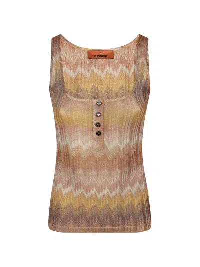 Missoni Button Patterned Tank Top In Multi