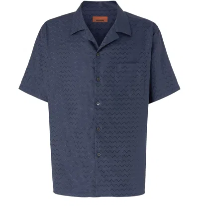 Missoni Button Shirt In Blue