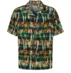 Missoni Bowling-shirt Aus Viskose Mit Zick-zack-print Und Gebürstetem Effekt In Green