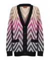 Missoni Ribbed Wool And Cotton-blend Cardigan In Black