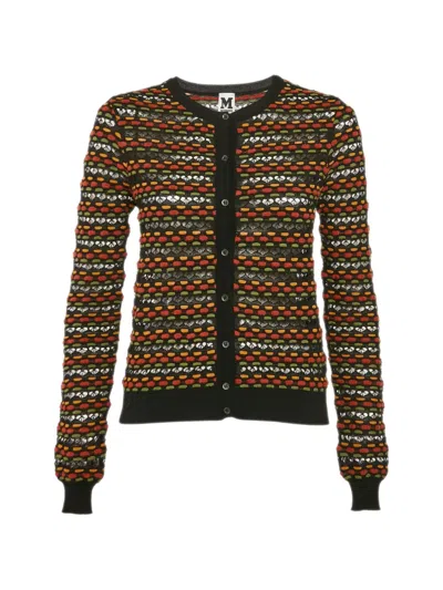 Pre-owned Missoni Button-down Knit Wool Cardigan In Black
