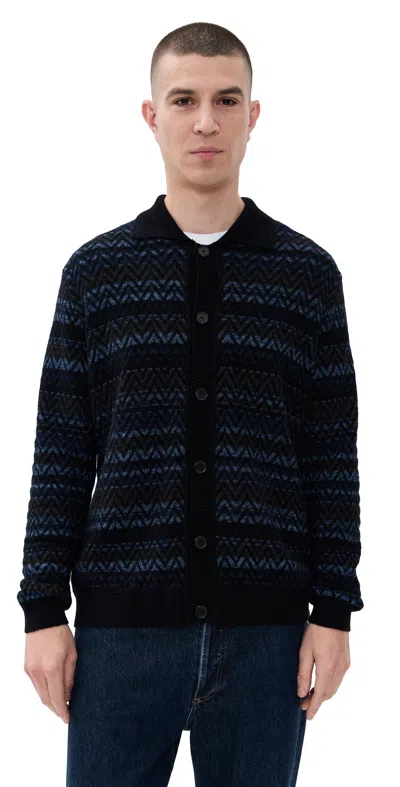 MISSONI BUTTONED CARDIGAN BLUE AND BLACK TONES