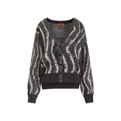 Missoni Buttoned Cardigan In Gray
