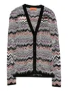 Missoni Chevron-knit Cardigan In Gray