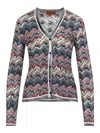 Missoni Womens Multicolor Tones Chevron V-neck Knit Cardigan In Multi