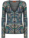 Missoni Abstract Fantasy Buttoned Cardigan With Contrasting Edge In Multi