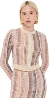 Missoni Buttoned Cardigan Multi Brown/pink/cream Tones In Multi Brown/pink/cream Tones