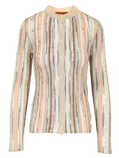 Missoni Slim Lamé Cardigan In Multi