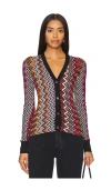 Missoni Zigzag Patterned Knitted Cardigan In Rose,orange