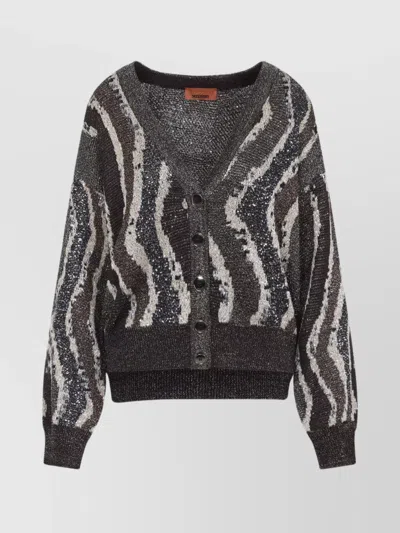 MISSONI BUTTONED CARDIGAN WAVED PATTERN