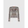 Missoni Buttoned Cardigan With Wave Pattern In Multi