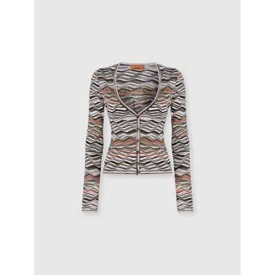 MISSONI MISSONI BUTTONED CARDIGAN WITH WAVE PATTERN