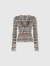 Missoni Buttoned Cardigan With Wave Pattern In Multi