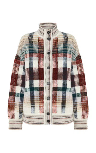 Missoni Buttoned Checkered Cardigan In Multi