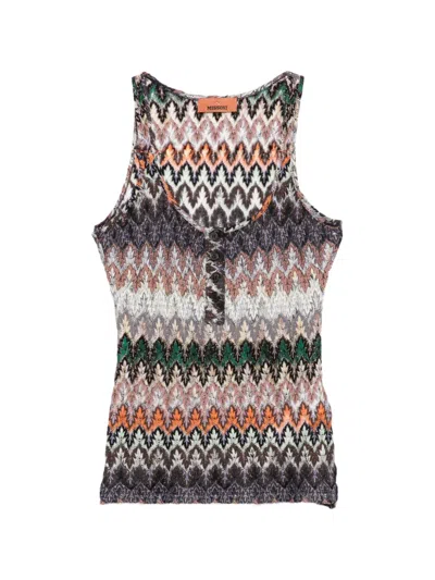 Missoni Buttoned Patterned Tank Top In Multi