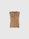 Missoni Buttoned Vest With Flame Pattern In Brown