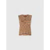 Missoni Buttoned Vest With Flame Pattern In Brown