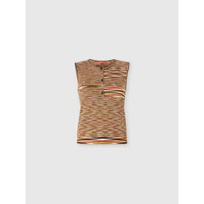 MISSONI MISSONI BUTTONED VEST WITH FLAME PATTERN