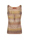 Missoni Button-front Chevron Top In Neutral