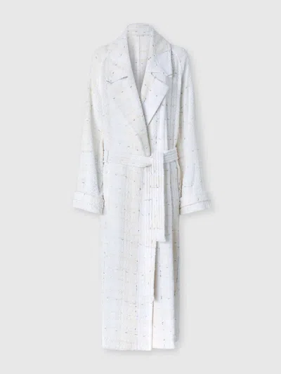 Missoni Buttonless Trench Coat With Raglan Sleeves In White