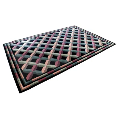 Pre-owned Missoni By T&j. Vestor In Years '80 Optical Art Carpet Wool In Black