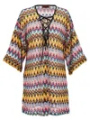 Missoni Multicolor Dress With Zig Zag Motif And Laces On The Front In Cotton Woman