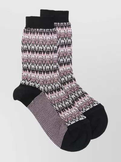 Missoni Zig-zag Pattern Calf Socks In Multi