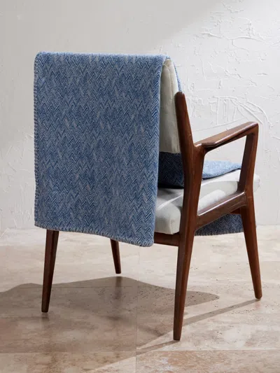 Missoni Camelia Striped Wool And Cashmere-blend Throw In Blue