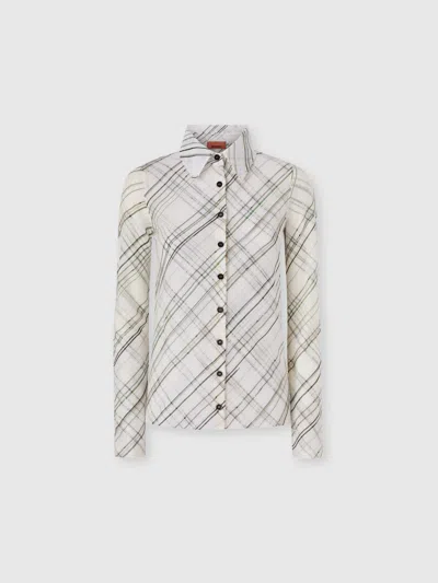 Missoni Tartan Criss-cross Shirt In White