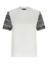Missoni Short Sleeve T-shirt With Snake Pattern Insert In White